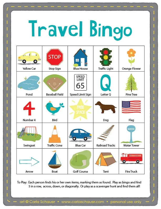 3. Travel Bingo