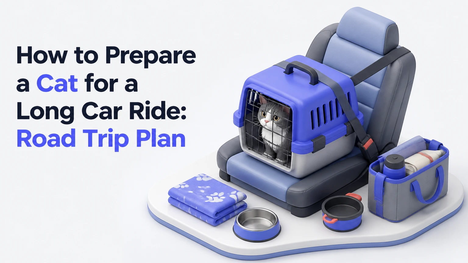 how to prepare a cat for a long car ride